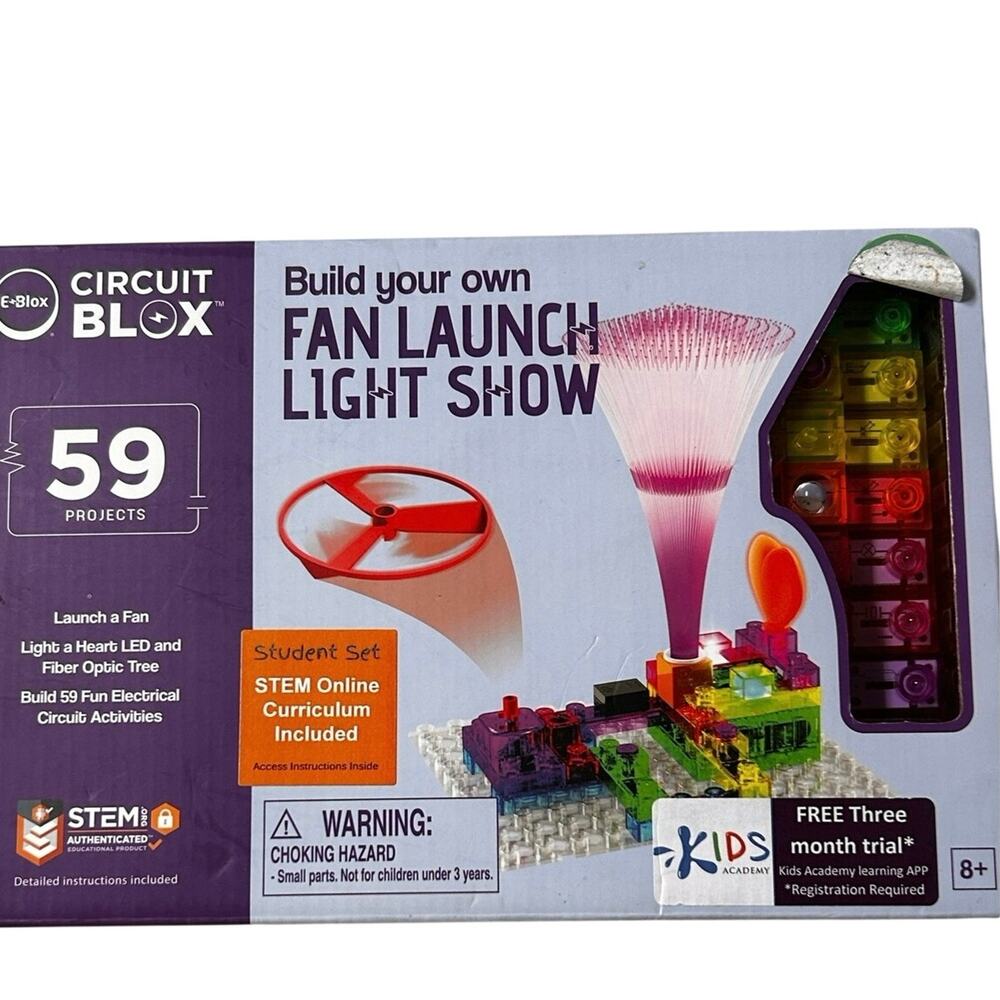 Build Your Own Fan Launch Light Show Circuit Blox STEM Electric Science Open Box